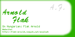 arnold flak business card